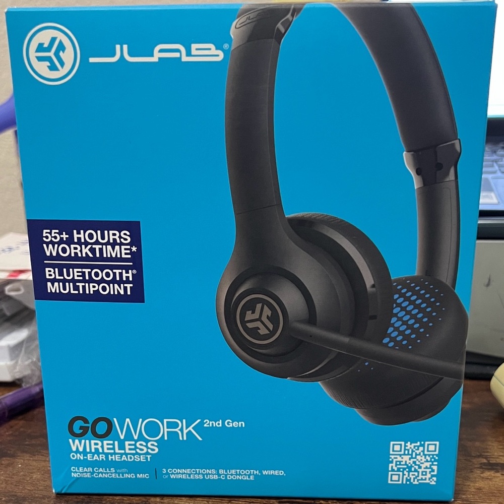 JLab Go Work 2nd Gen Wireless Over-Ear Headphones - Black